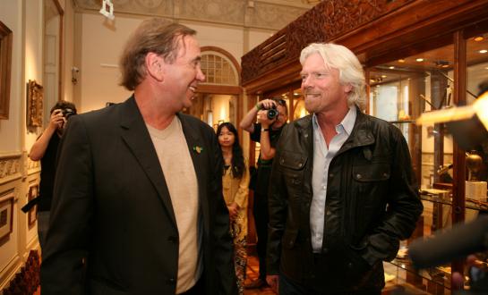 Ben Dronkers and Richard Branson visiting the Hash Marihuana Cáñamo and Hemp Museum Barcelona Ben Dronkers and Richard Branson